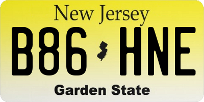 NJ license plate B86HNE