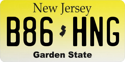NJ license plate B86HNG