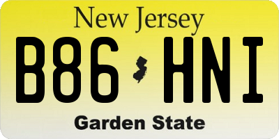 NJ license plate B86HNI