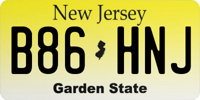 NJ license plate B86HNJ