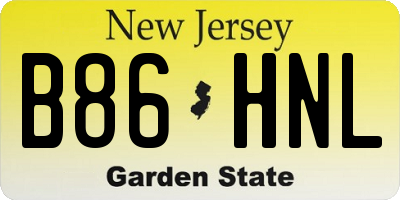 NJ license plate B86HNL
