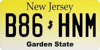 NJ license plate B86HNM