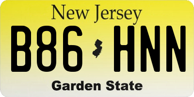 NJ license plate B86HNN