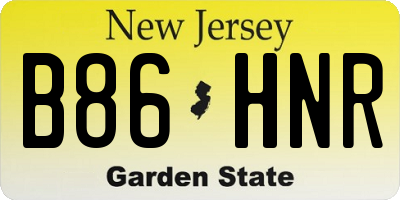 NJ license plate B86HNR
