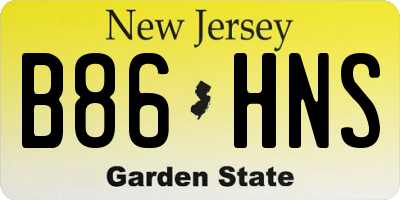 NJ license plate B86HNS