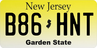 NJ license plate B86HNT