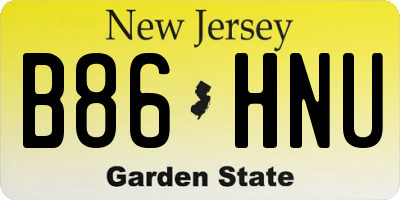 NJ license plate B86HNU