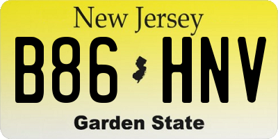 NJ license plate B86HNV