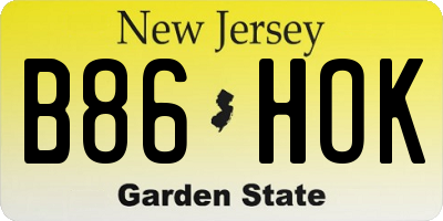 NJ license plate B86HOK