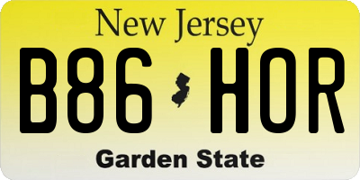 NJ license plate B86HOR