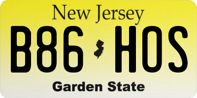 NJ license plate B86HOS