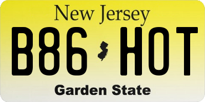 NJ license plate B86HOT