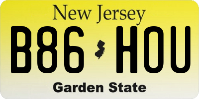 NJ license plate B86HOU