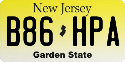 NJ license plate B86HPA