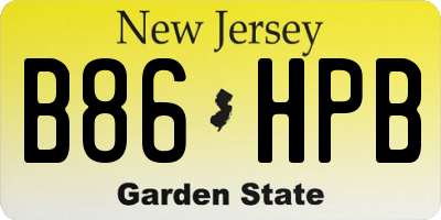 NJ license plate B86HPB