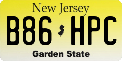 NJ license plate B86HPC