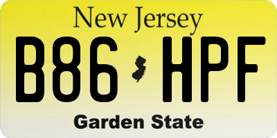 NJ license plate B86HPF