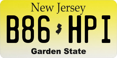 NJ license plate B86HPI