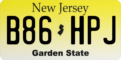 NJ license plate B86HPJ