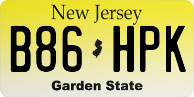 NJ license plate B86HPK