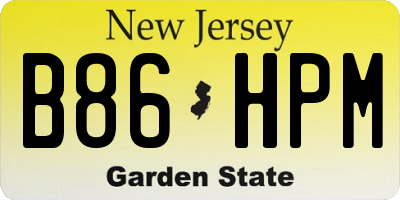 NJ license plate B86HPM