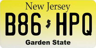 NJ license plate B86HPQ
