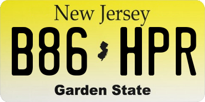 NJ license plate B86HPR