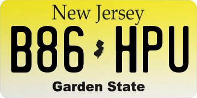 NJ license plate B86HPU