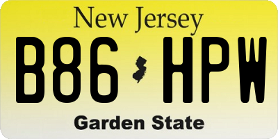 NJ license plate B86HPW