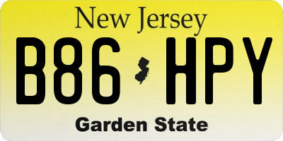 NJ license plate B86HPY