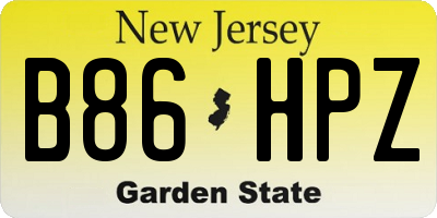 NJ license plate B86HPZ