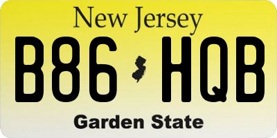 NJ license plate B86HQB