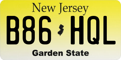 NJ license plate B86HQL
