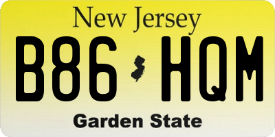 NJ license plate B86HQM