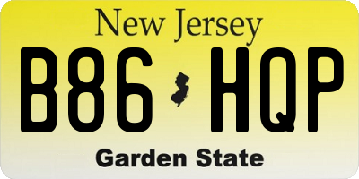 NJ license plate B86HQP
