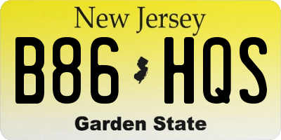 NJ license plate B86HQS