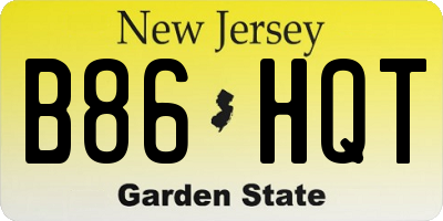 NJ license plate B86HQT