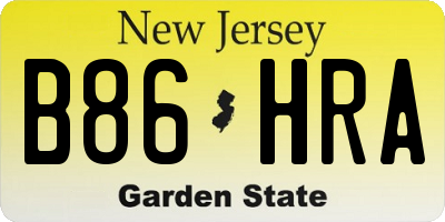 NJ license plate B86HRA