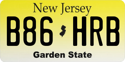 NJ license plate B86HRB