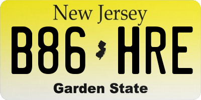 NJ license plate B86HRE