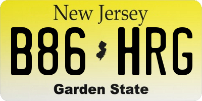 NJ license plate B86HRG