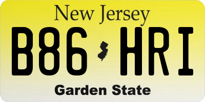 NJ license plate B86HRI