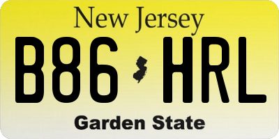 NJ license plate B86HRL
