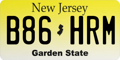 NJ license plate B86HRM