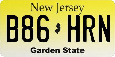 NJ license plate B86HRN