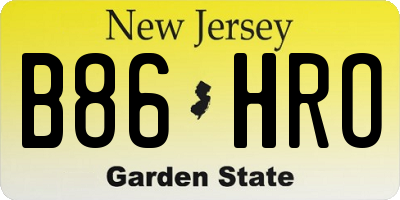 NJ license plate B86HRO