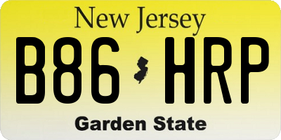 NJ license plate B86HRP