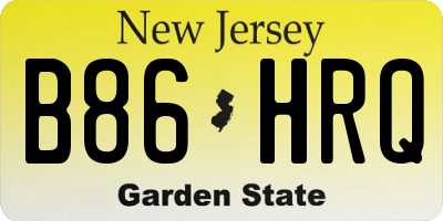 NJ license plate B86HRQ