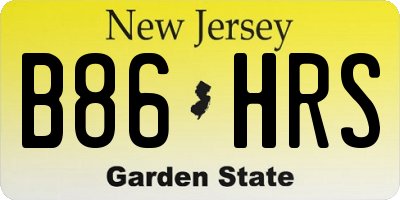 NJ license plate B86HRS