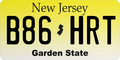 NJ license plate B86HRT